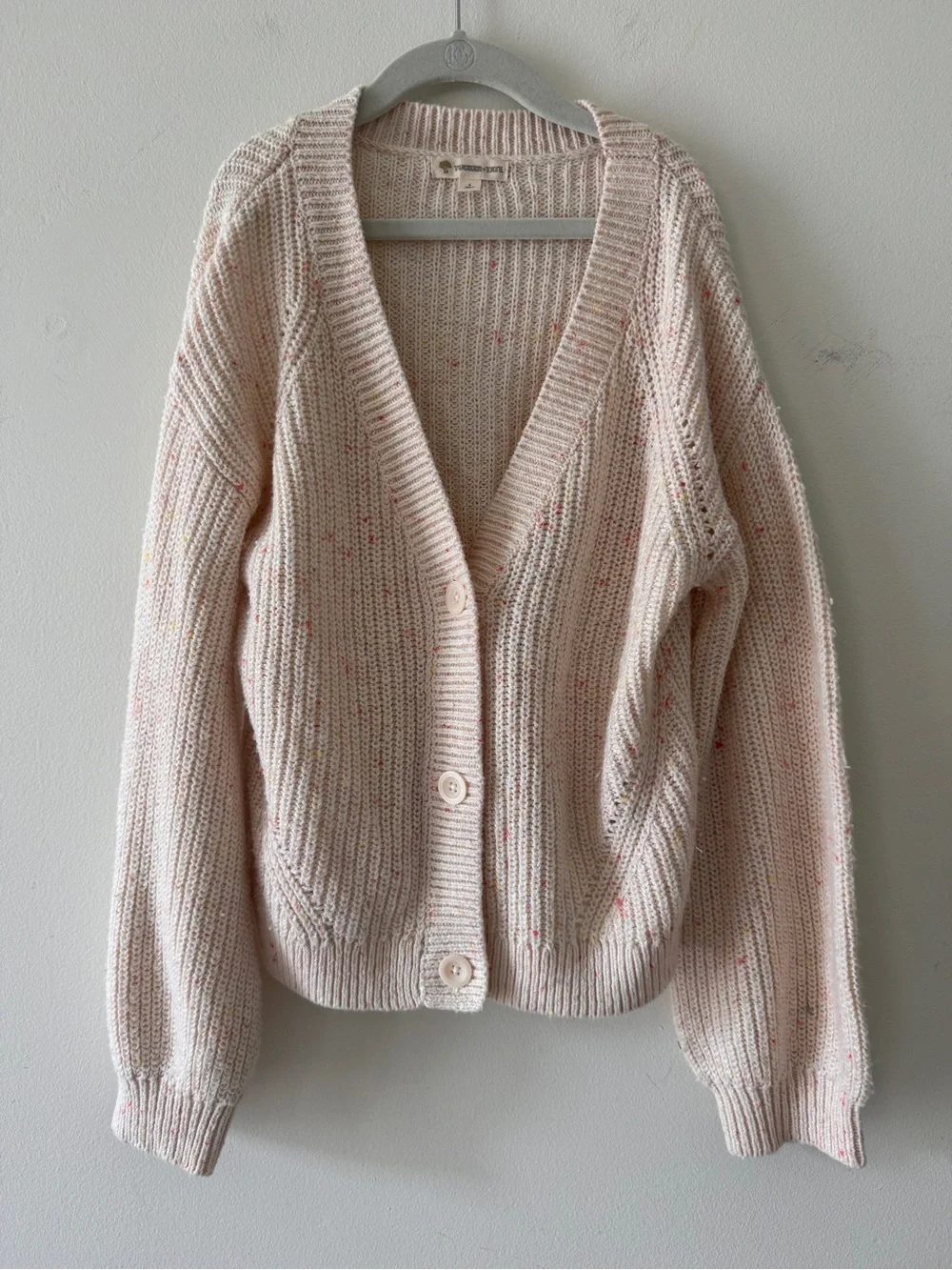 Tucker + Tate Cream Speckled V-Neck Cardigan